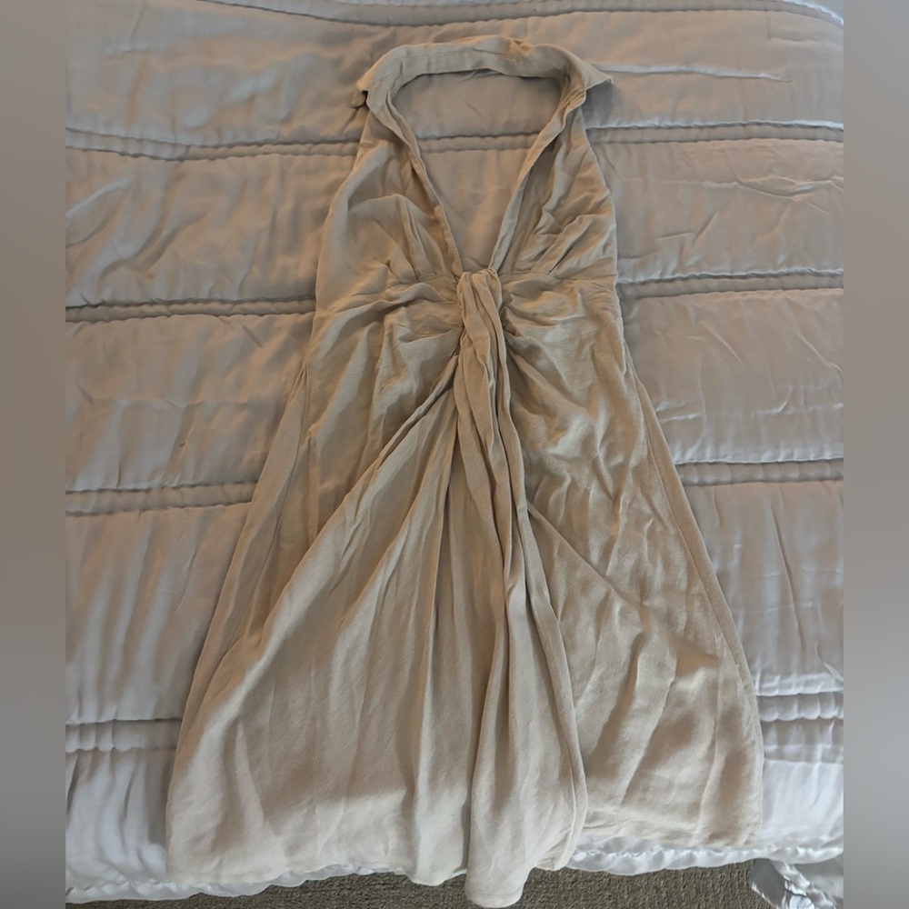 Free People Backless Collared Halter Mini Dress